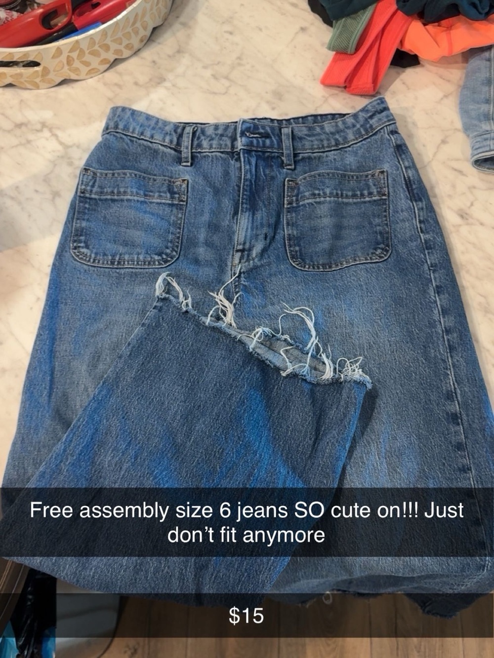 Blue Straight-Leg Women's Jeans Skirt - Unbranded